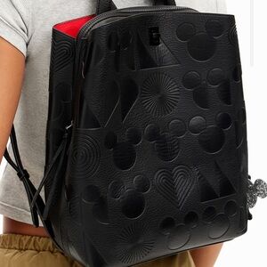 Rare Desigual All Mickey Sumy black leather-effect backpack